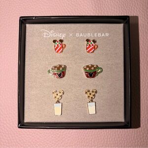 BaubleBar Disney Festive Earrings Set - Red, Green, Gold